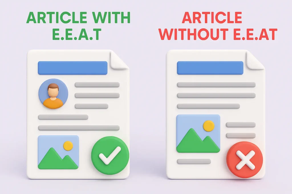 Content with and without E-E-A-T